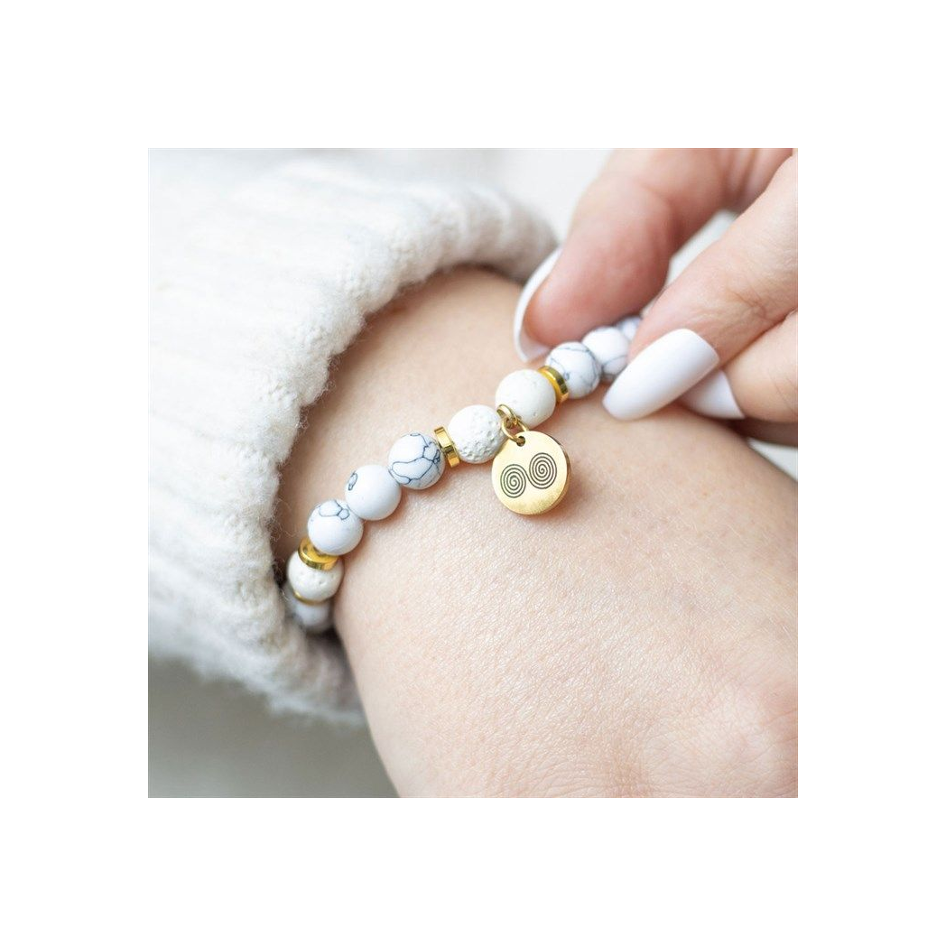 Stress Less Howlite Crystal Essential Oil Bracelet